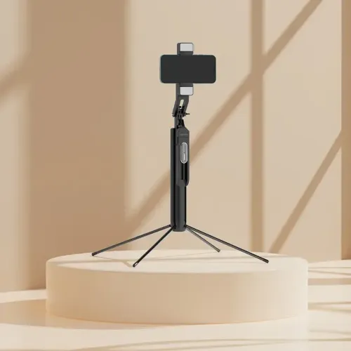Porodo 360° Tilt Handle Media Pod Folding Quad Base​ - Black