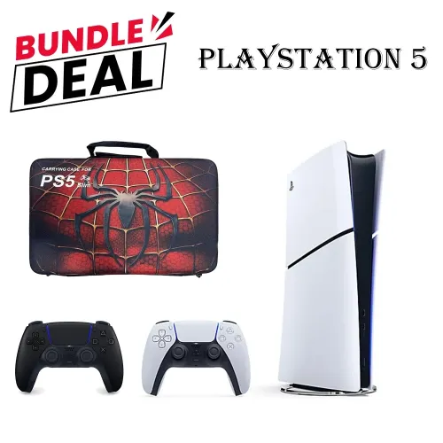 PS5 Slim Digital Console (R2) Bundle – Includes Controller + Carrying Bag