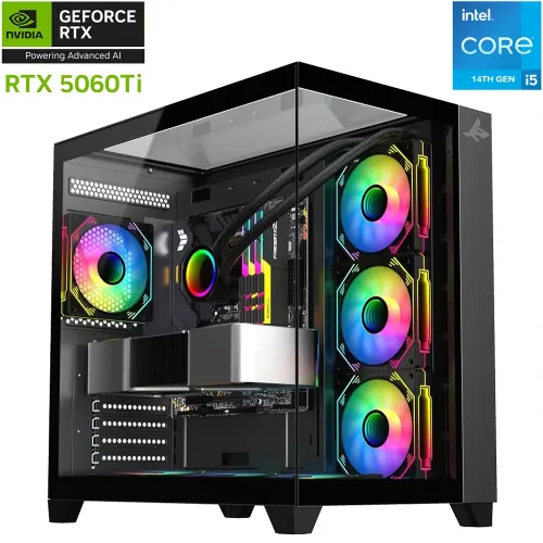 Sharx Intel Core I5-14th Gen Rtx 5060ti 16gb Gaming Pc - Black
