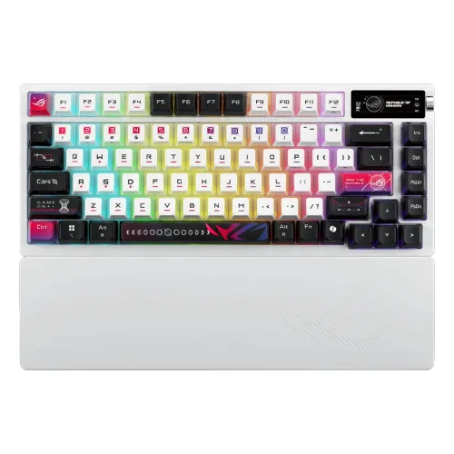 Asus Rog M704 Azoth X 75% - Nx Mechanical Switch Wireless Gaming Keyboard - White - Arabic Layout