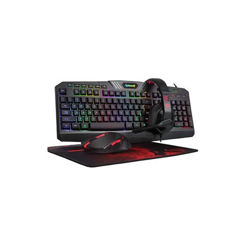 REDRAGON GAMING ESSENTIALS RGB KEYBOARD /MOUSE/MOUSEPAD/HEADSET(4IN1) (Open Box)