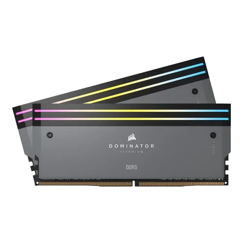 Corsair Dominator Titanium RGB DDR5 RAM 96GB (2x48GB) 6000MHz CL30-36-36-76 1.40V AMD Expo Intel XMP 3.0 Desktop Computer Memory – Gray