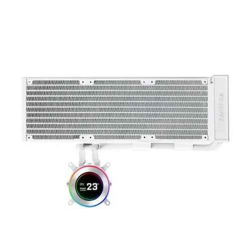 LIAN LI Hydro-Shift II LCD-C 360mm Fanless CPU Cooler with 2.1" IPS LCD Screen - White