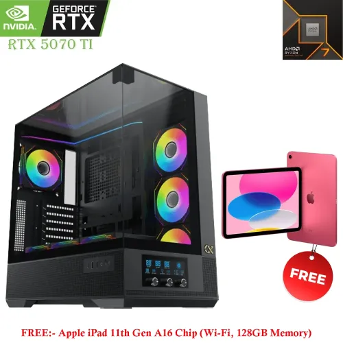 Gaming PC – Xigmatek Ryzen 7 9800X3D / RTX 5070 Ti / 32GB RAM / 2TB SSD With Free Ipad