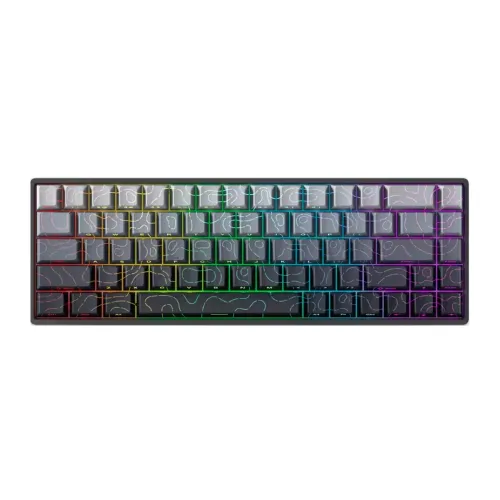 Skyloong Gk68 He Magnetic Wired Gaming Keyboard (Phantom Crystal White) Twilight Contour Keycaps