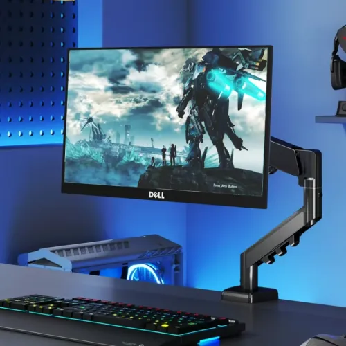 Pawa Single Gas Spring Computer Arm With 360º Rotation - Black