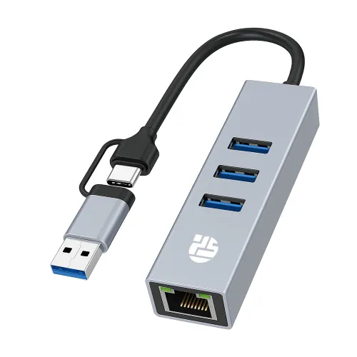 Yuanshan Usb/type-c Hub With Ethernet Adapter - Gray