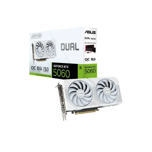 Asus Dual Geforce Rtx 5060 Oc 8gb Graphic Card - White