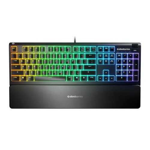 Steelseries Apex 3 Water Resistant Whisper Quiet Keyboard With Rgb Lighting - Arabic Layout