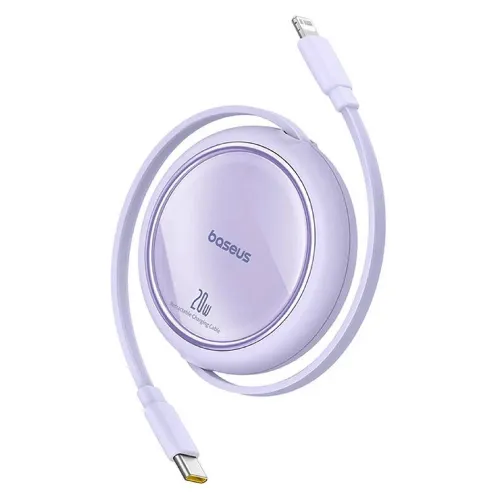Baseus Free2Pull 1m USB-C to Lightning 20W Retractable Cable – Purple