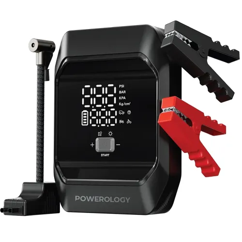 Powerology 10000mah 4-in-1 Jump Starter With Touch Buttons - Black