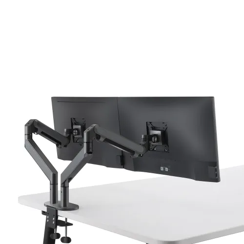 Gamvity Adjustable Dual Monitor Arm Stand – Premium Aluminum Mount for 27" Monitors
