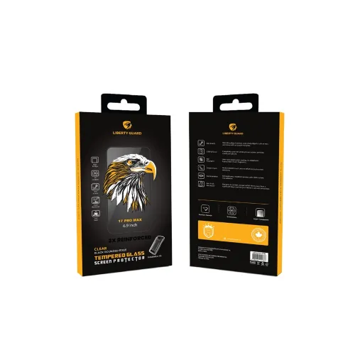 Liberty Guard 2.5d Full Cover Clear Black Edge 3rd Generation Triple Reinforced Glass With Applicator - 17pro Max