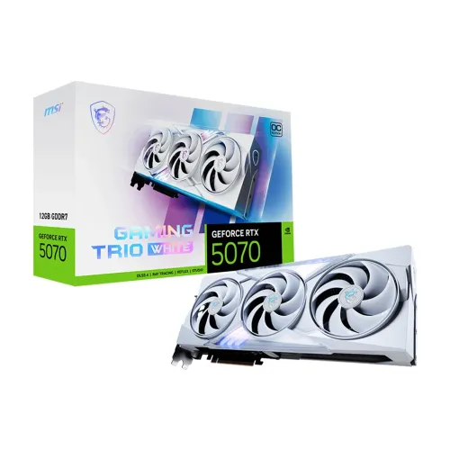 MSI Geforce RTX 5070 Gaming Trio OC Edition 12GB GDDR7 Graphic Card - White