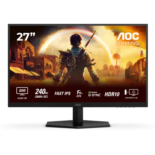 AOC Q27G40ZE - 27 Inch 260Hz QHD 0.3ms HDMI 2.0 IPS Gaming Monitor - Black