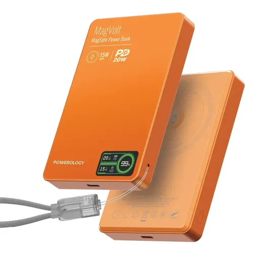 Powerology MagVolt 10000mAh Magnetic Power Bank - Orange
