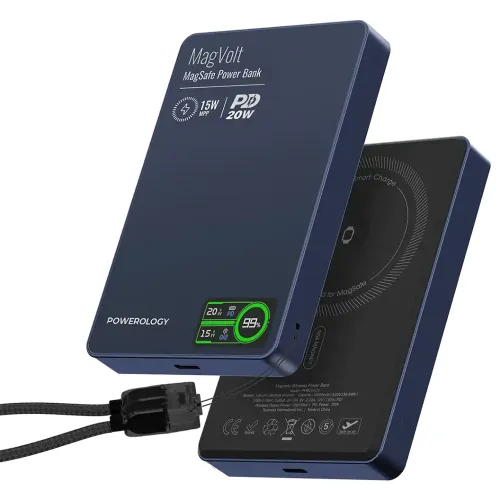 Powerology MagVolt 10000mAh Magnetic Power Bank - Blue
