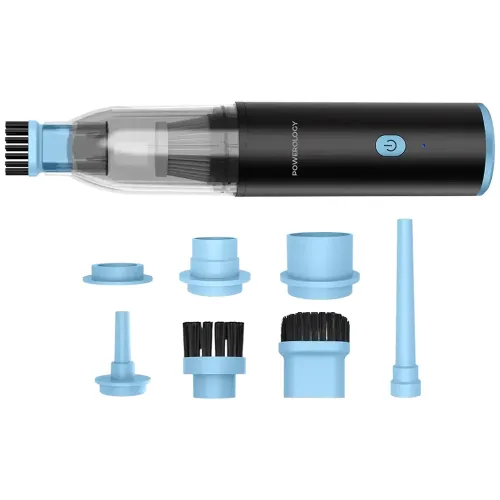 Powerology Turbovac 8-In-1 Handheld Vacuum & Air Duster - Black