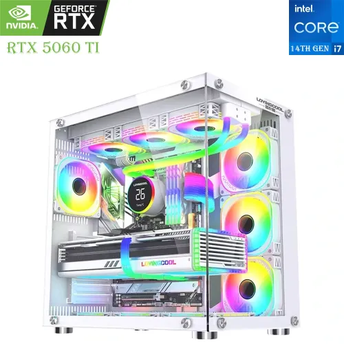 Gaming Pc Wjcoolman Ufoii Intel Core I7-14th Gen Rtx 5060 Ti 16gb, 2tb Ssd, 16gb Ram