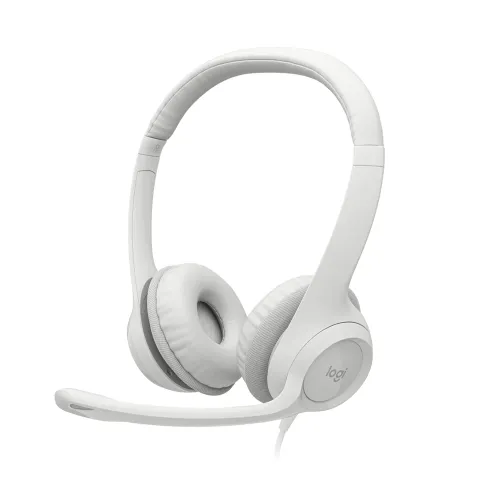 Logitech H390 USB Headset with Noise-Cancelling Mic - White