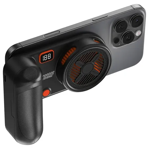 Porodo Gaming Arcticchill Magnetic Phone Cooler With Ultra-Quiet Fan - Black/Orange