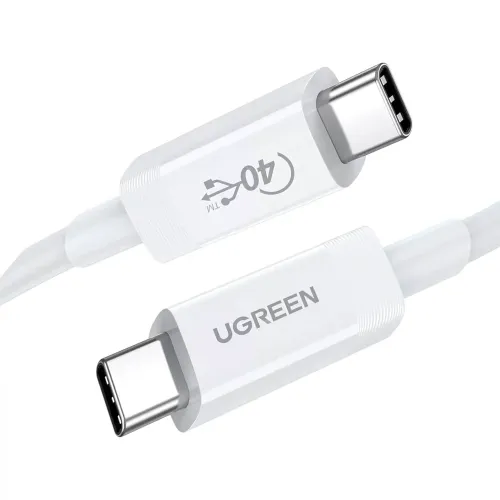 Ugreen cable USB4 40Gb/s USB-C - USB-C PD 100W 0.8m white US506 - 40113