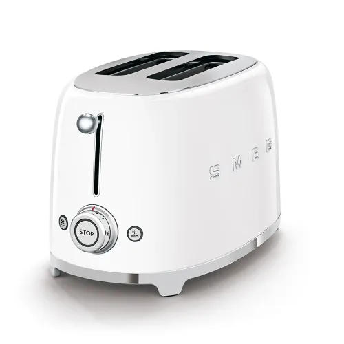 Smeg 50's Style 2 Slice, 2 Slot Toaster Gloss - White