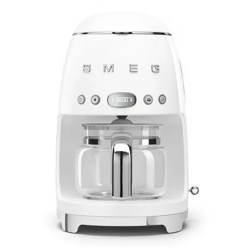 Smeg Dcf02whuk Drip Coffee Machine, Auto-start Mode, Reuseable Filter, Digital Display, Anti-drip System, Aroma Intensity Option, 1.4 Litre Tank, White