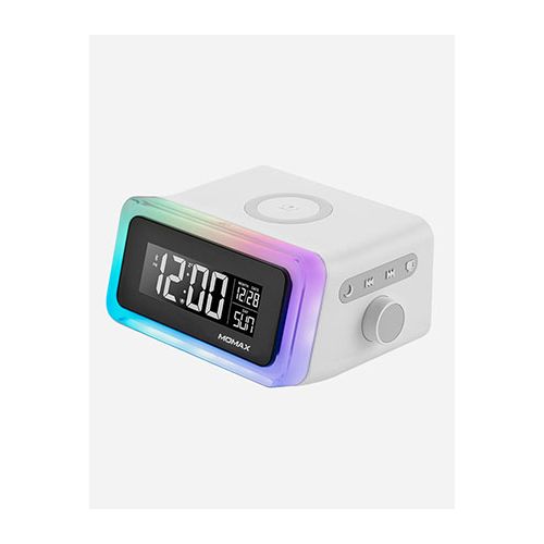 MOMAX Q.CLOCK2 DIGITAL CLOCK WITH WIRELESS CHARGER & SPEAKER - WHITE