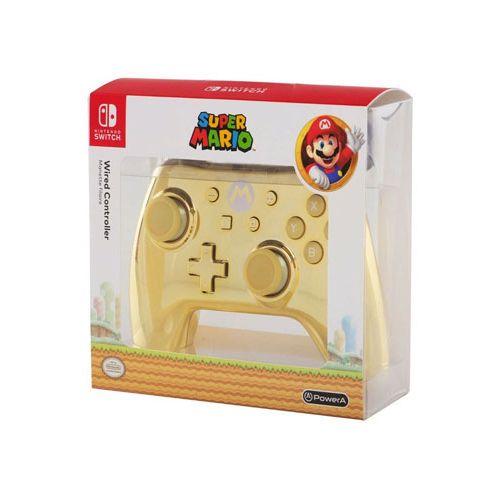 NINTENDO SWITCH WIRED CONTROLLER MANETTE FILAIRE SUPER MARIO-GOLD