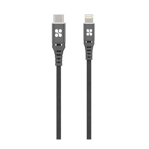 PROMATE POWERCORD USB-C TO APPLE LIGHTNING DATA&CHARGE CABLE 120CM - GREY