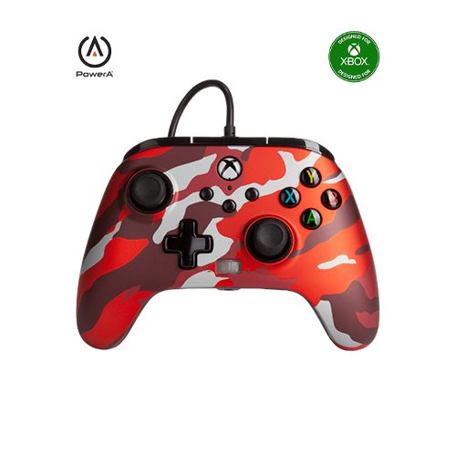 PowerA ENHANCED WIRED CONTROLLER - MATALLIC RED CAMO (Xbox One / Series X)