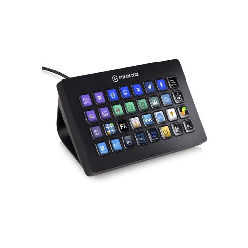 منصة البث المصغرة اليجاتو - ستة ازرار ال سي دي تعمل باللمس وقابلة للتخصيص Stream Deck اسود-32 مفتاحًا