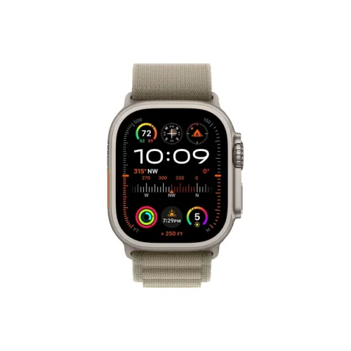 Apple Watch Ultra 2 Gps + Cellular, 49mm Titanium Case With Olive Alpine Loop - Large