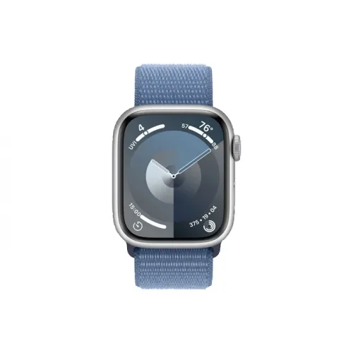 Apple Watch Series 9 Gps + Cellular 41mm Silver Aluminium Case With Winter Blue Sport Loop