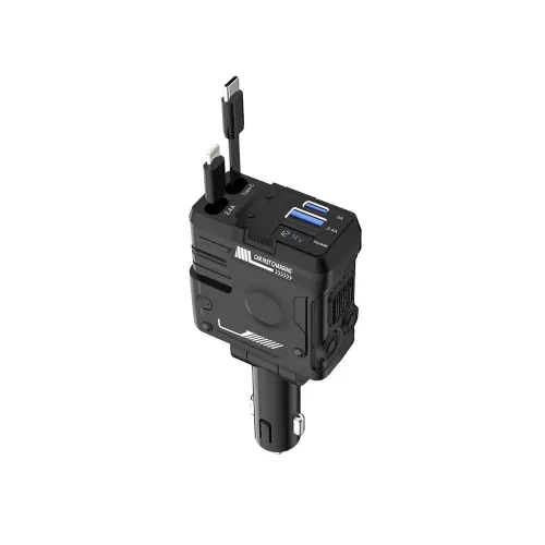 Porodo 66w Car Charger Lightning & Type-c - Black