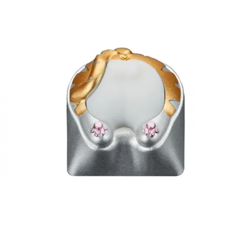 ZomoPlus Customized KITTY Cherry MX Switches And Clones Keycap With CNC Engraving (1u Size) For Mechanical Gaming Keyboard - Silver