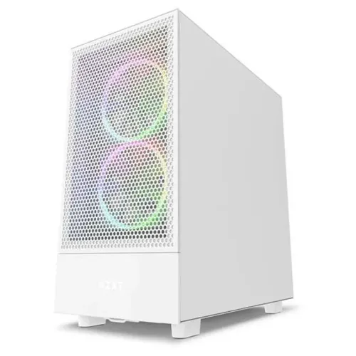 NZXT H5 Flow RGB Edition ATX Mid Tower Case - White CC-H51FW-R1