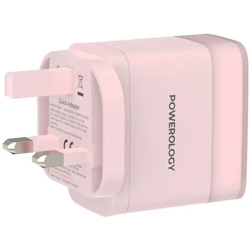 Powerology Lunex Series Fast Charging Adapter PD 65W - Pink