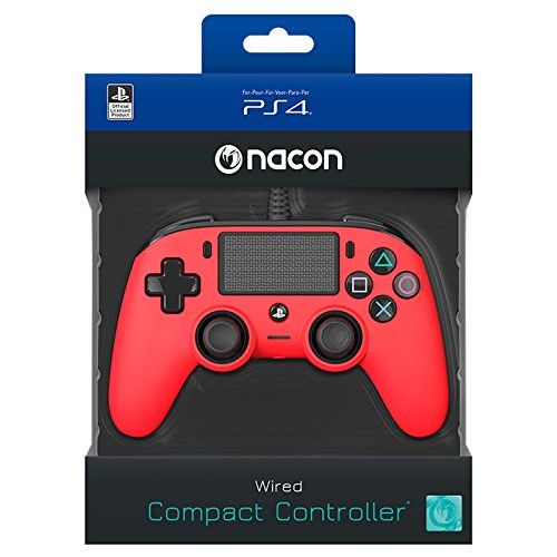 Nacon - Wired Compact Controller for PlayStation 4 - Red