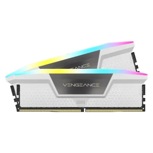 Corsair iCUE VENGEANCE RGB 32GB (2 x 16GB) DDR5 DRAM 6000MHz C40 Memory Kit - White