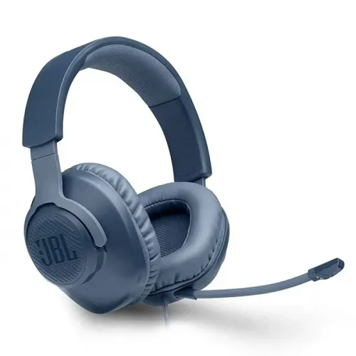 JBL Quantum 100 Wired Over Ear Gaming Headphones with mic-Blue