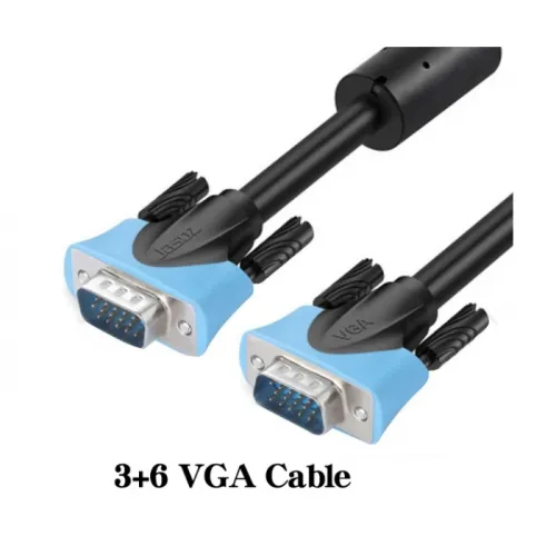 Jasoz Vga Cable 15 Pin Vga Male To Male - Black