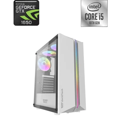 Darkflash Dk151 Intel Core I5-10400f (10th Gen) Rgb Mid Tower Gaming Pc - White