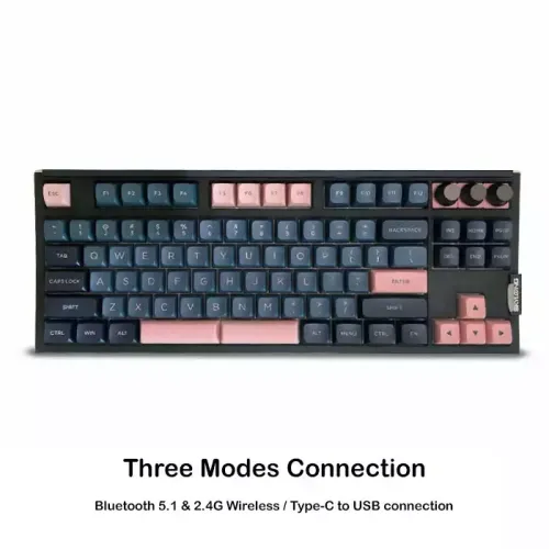 Skyloong Gk87 Three Modes Connection Blue-pink Mechanical Gaming Keyboard - Switches Yellow