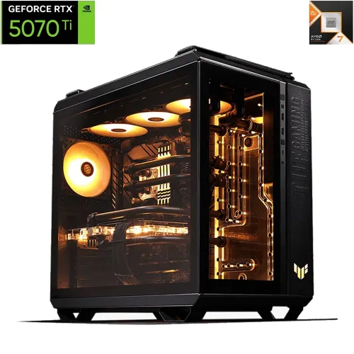 Asus Gt502 Amd 90000 Series Ryzen 7 9800x3d 8-core Rtx 5070ti 16gb Gaming Pc - Black