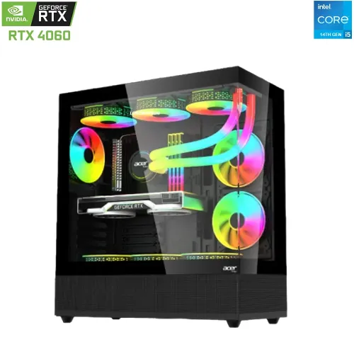 Acer Atx Intel Core I5-14th Gen Rtx 4060 Gaming Pc - Black