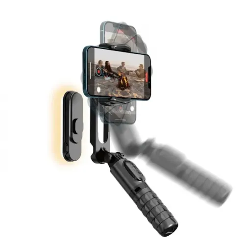 Devia Handheld Gimbal Shake-proof Tripod Selfie Stick - Black