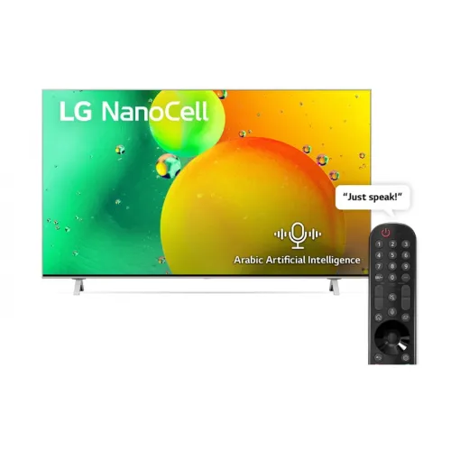 LG NanoCell TV 65 Inch NANO77 Series, Cinema Screen Design 4K Active HDR WebOS Smart AI ThinQ - 65NANO776QA