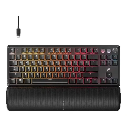 Corsair K70 Pro Tkl- Red Mgx V2 Switch Wired Gaming Keyboard With Rapid Trigger - Black